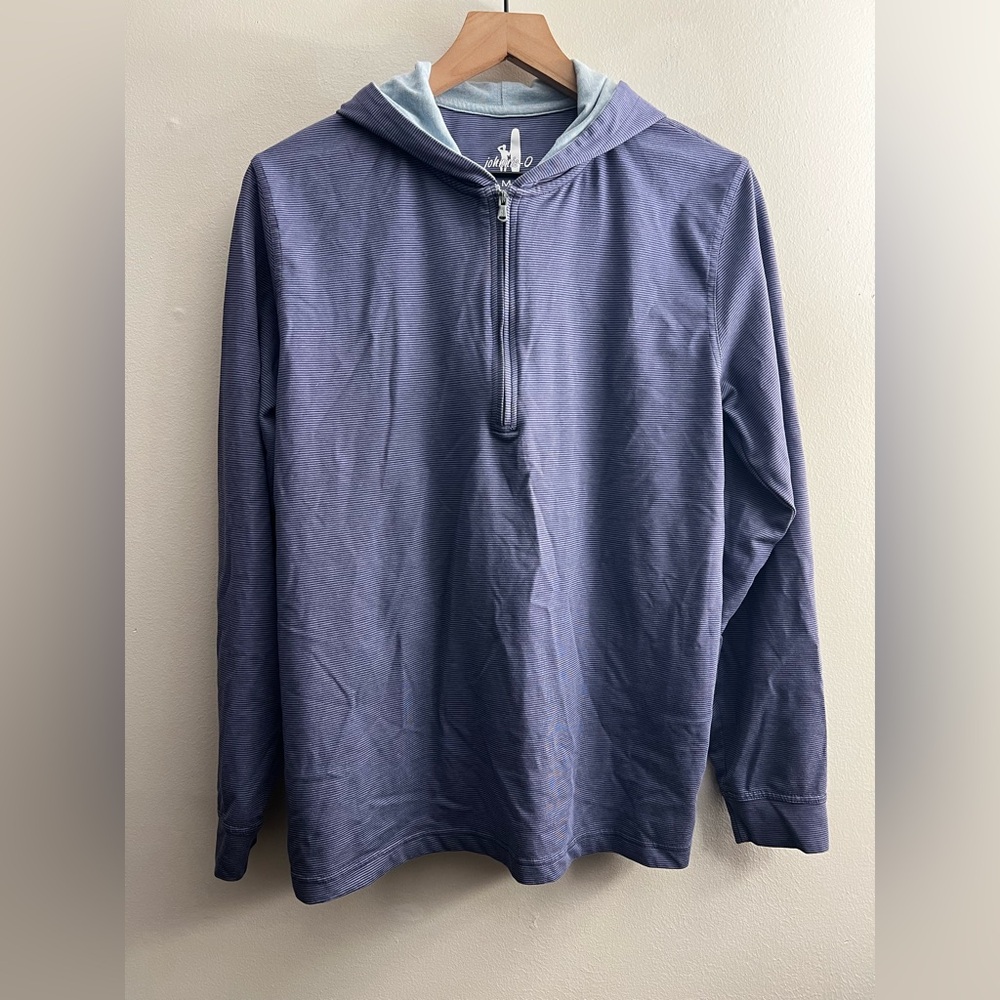 Johnnie-O Finney Hooded hoodie striped soft cotton blend sweatshirt Sweater M